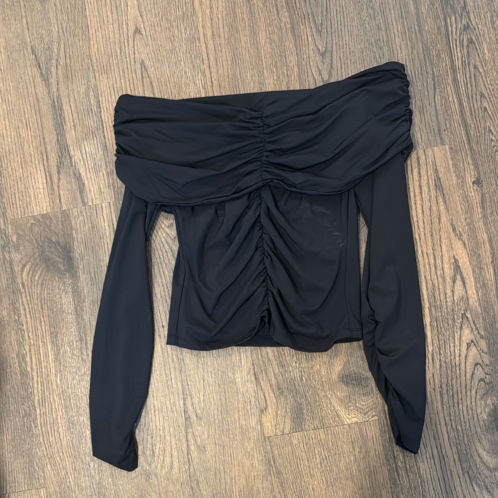 ZARA Black Ruched Women's Top M